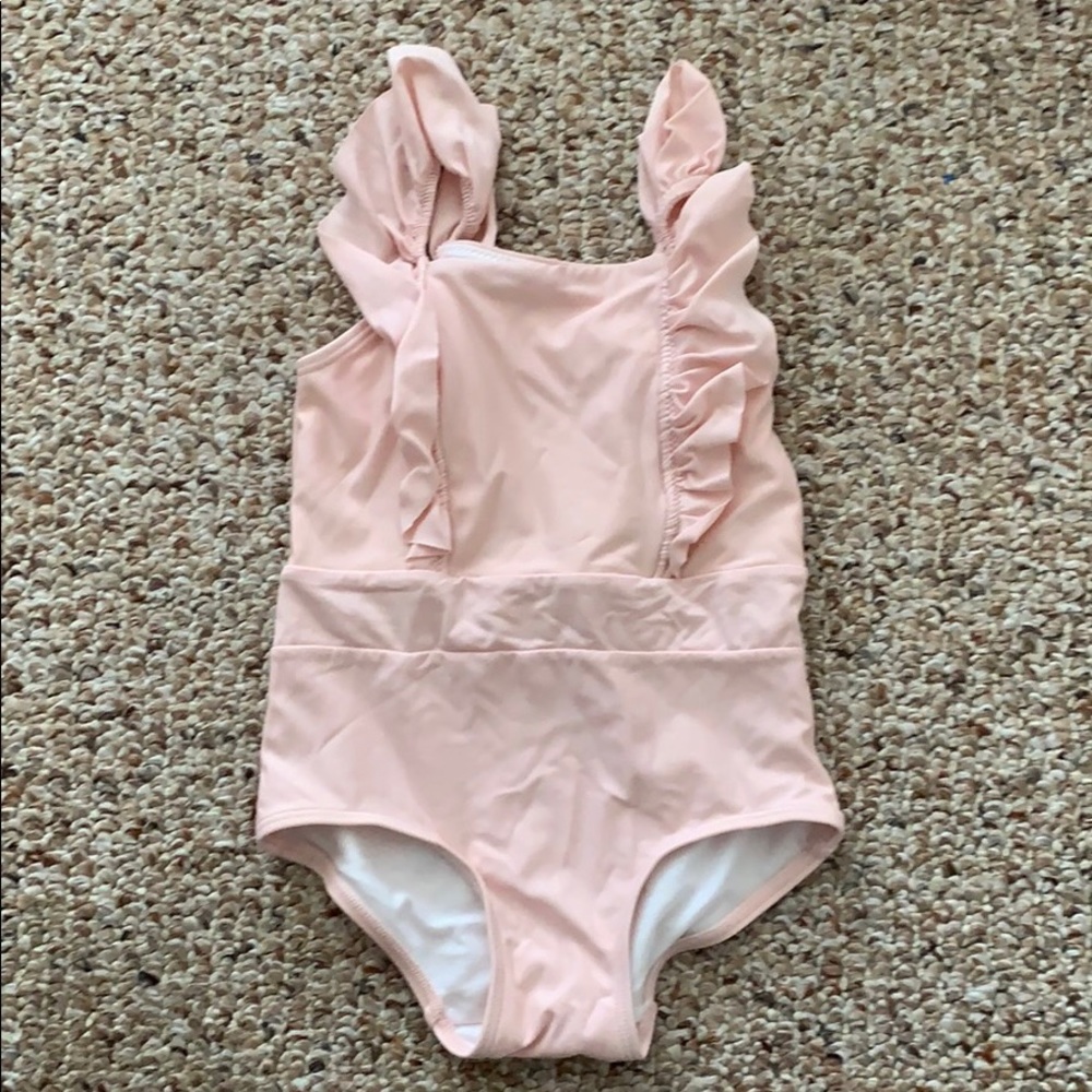 H&M light pink ruffle infant swimsuit